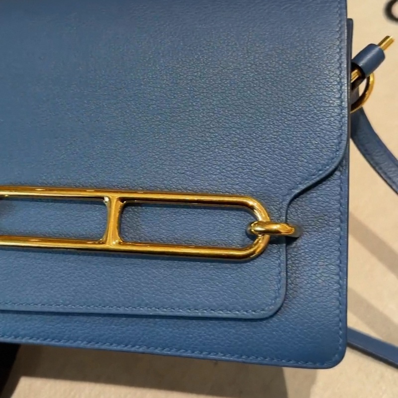 🌈Hermes💙Mini Roulis 19💙R2瑪瑙藍金扣🌈全套有單🌈98新🌈全套有單🌟Evercolor皮🌟miniroulis🌟roulismini🌟roulis🌟豬鼻子🌟愛馬仕🌟-1