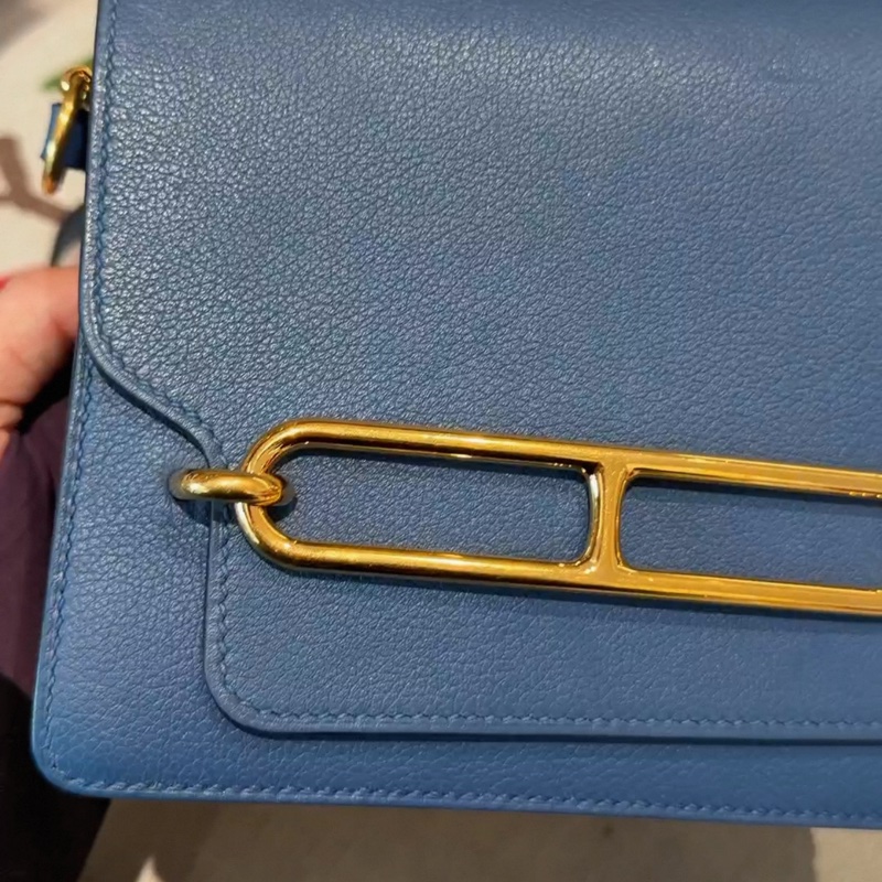 🌈Hermes💙Mini Roulis 19💙R2瑪瑙藍金扣🌈全套有單🌈98新🌈全套有單🌟Evercolor皮🌟miniroulis🌟roulismini🌟roulis🌟豬鼻子🌟愛馬仕🌟-2