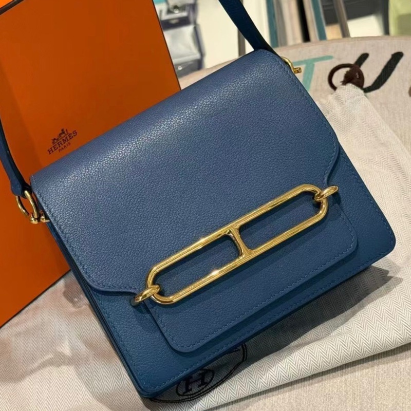 🌈Hermes💙Mini Roulis 19💙R2瑪瑙藍金扣🌈全套有單🌈98新🌈全套有單🌟Evercolor皮🌟miniroulis🌟roulismini🌟roulis🌟豬鼻子🌟愛馬仕🌟-4