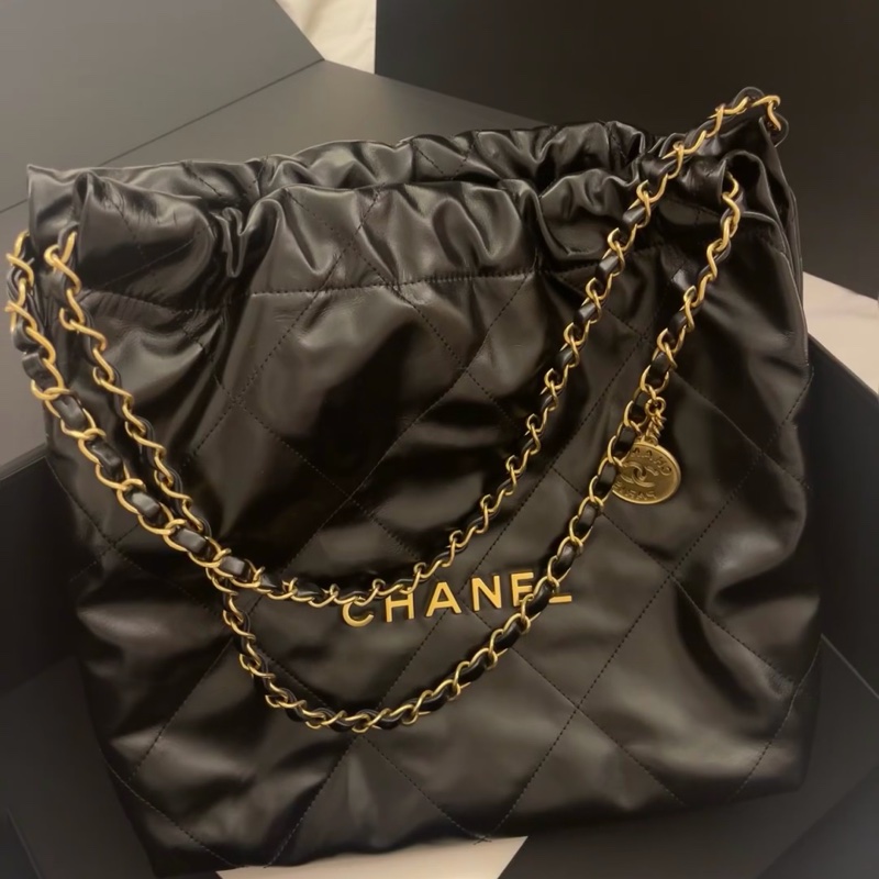 #超級甜💰 #99新全配🈶購證 香奈兒黑金22bag垃圾袋小號-8