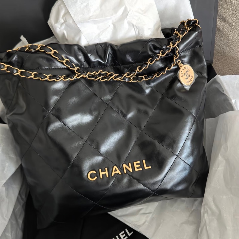 #超級甜💰 #99新全配🈶購證 香奈兒黑金22bag垃圾袋小號-10