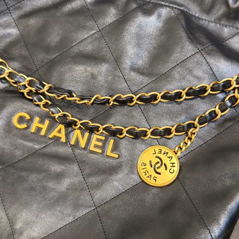 #超級甜💰 #99新全配🈶購證 香奈兒黑金22bag垃圾袋小號-17