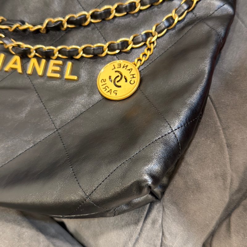 #超級甜💰 #99新全配🈶購證 香奈兒黑金22bag垃圾袋小號-18