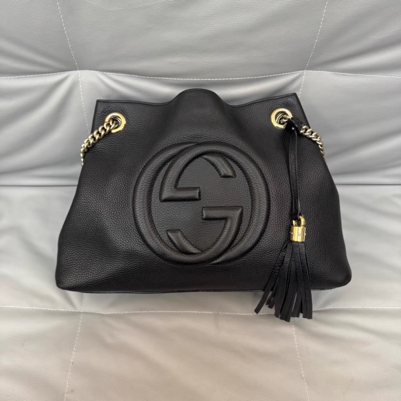 🈶購證 #超便宜💰 #荔枝皮 GUCCI SOHO流蘇包 黑淡金扣超質感✨🉑單肩🉑斜挎-9