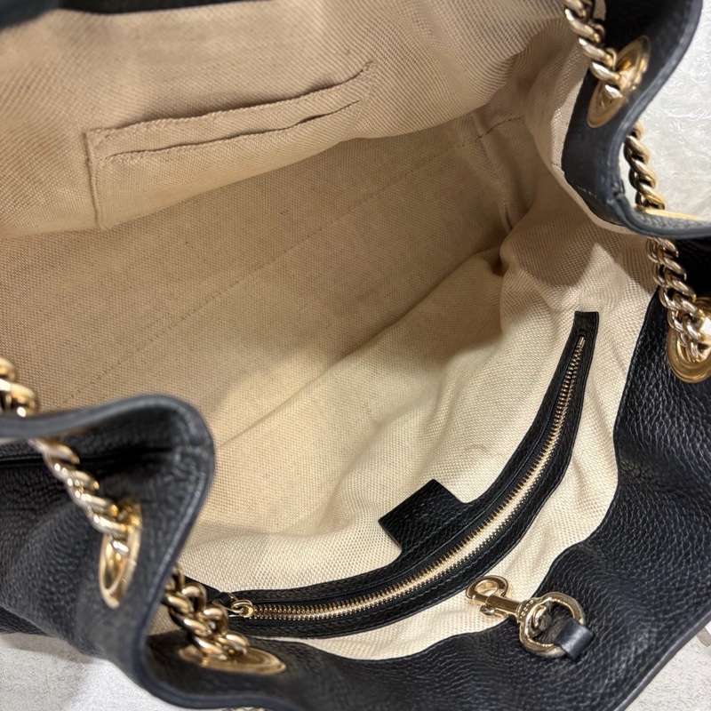🈶購證 #超便宜💰 #荔枝皮 GUCCI SOHO流蘇包 黑淡金扣超質感✨🉑單肩🉑斜挎-17