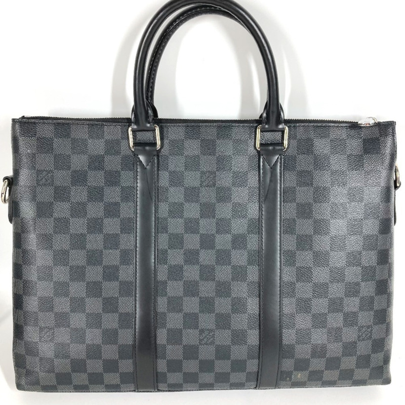 路易威登 N40024 Damier Graphite Anton 公事包，兩用包，單肩手提包，商務帆布，黑色，男女通用-1