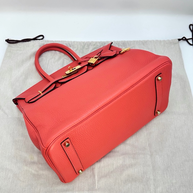配件齊全🈶購證 #閒置🆕 愛馬仕芍藥紅金扣Birkin35手提包T刻-2