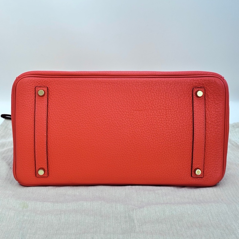 配件齊全🈶購證 #閒置🆕 愛馬仕芍藥紅金扣Birkin35手提包T刻-4