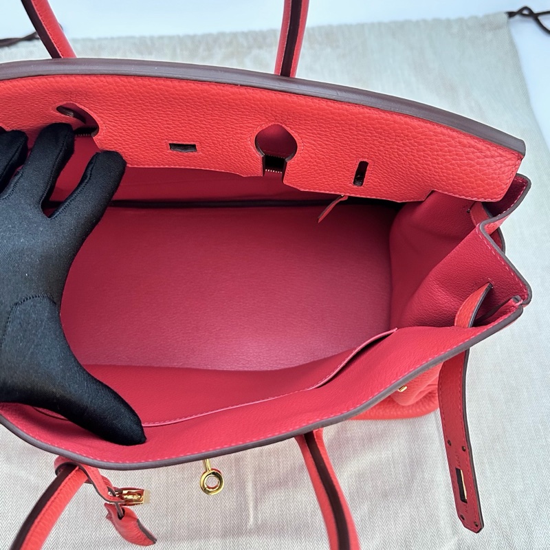 配件齊全🈶購證 #閒置🆕 愛馬仕芍藥紅金扣Birkin35手提包T刻-5