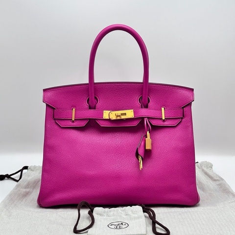 愛馬仕糖果粉Birkin30山羊皮拉絲 T刻 #98🆕閒置 🈶鑰匙鎖🔐