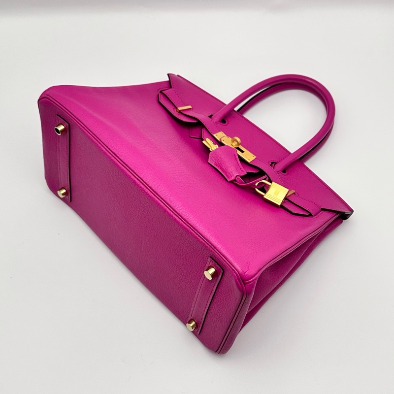 愛馬仕糖果粉Birkin30山羊皮拉絲 T刻 #98🆕閒置 🈶鑰匙鎖🔐-3