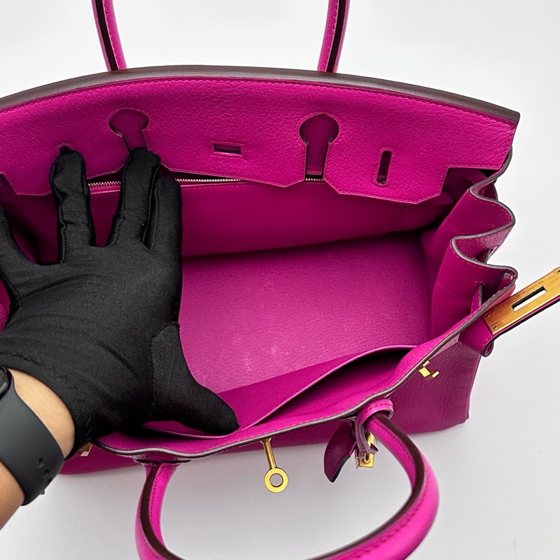 愛馬仕糖果粉Birkin30山羊皮拉絲 T刻 #98🆕閒置 🈶鑰匙鎖🔐-5