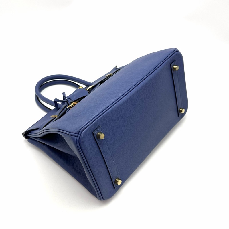 配件齊全🉑送禮 #閒置🆕 愛馬仕瑪瑙藍金扣birkin30手提包C刻-2