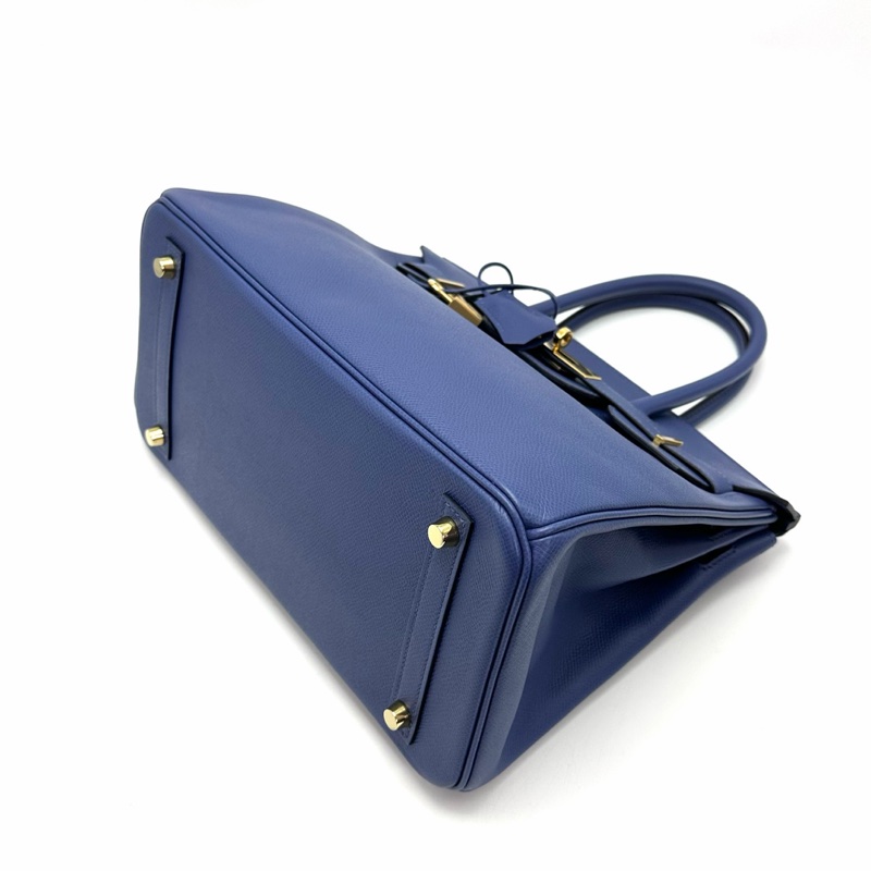 配件齊全🉑送禮 #閒置🆕 愛馬仕瑪瑙藍金扣birkin30手提包C刻-4