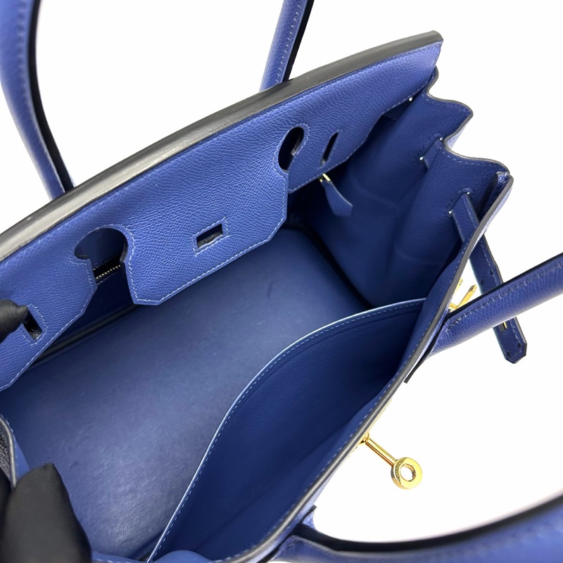 配件齊全🉑送禮 #閒置🆕 愛馬仕瑪瑙藍金扣birkin30手提包C刻-5