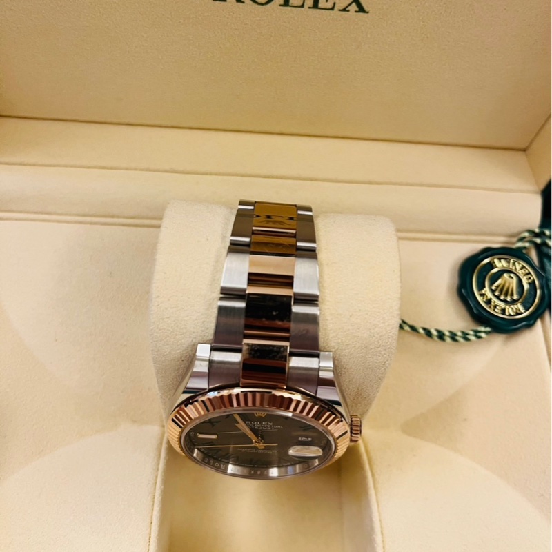 #2021年保卡 Rolex勞力士 DateJust 41半玫瑰金 溫布頓 綠羅馬 三板帶126331 3235機芯-5