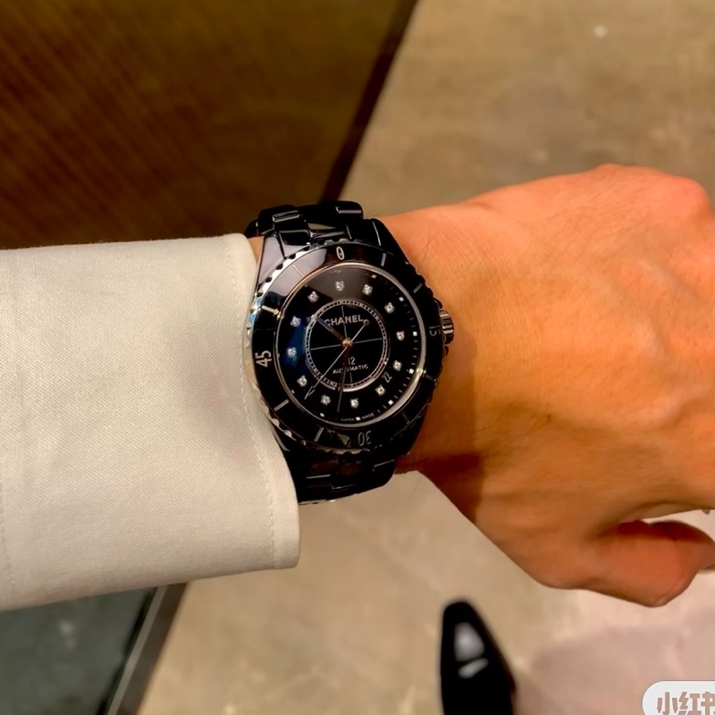 CHANEL J12 38mm黑色滿鑽自動機械錶 #專櫃快4️⃣0️⃣ #99新閒置🉑送禮 #錶帶全長-4