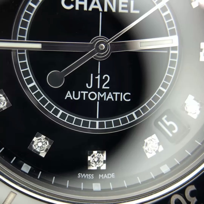 CHANEL J12 38mm黑色滿鑽自動機械錶 #專櫃快4️⃣0️⃣ #99新閒置🉑送禮 #錶帶全長-24
