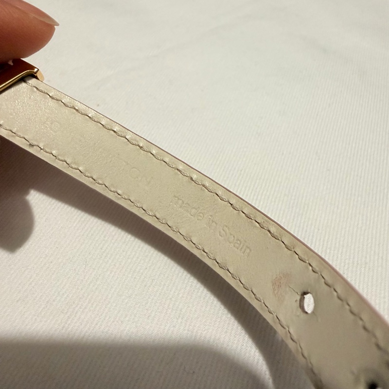 Louis Vuitton LV Iconic 皮革手環 粉 金 17-20
