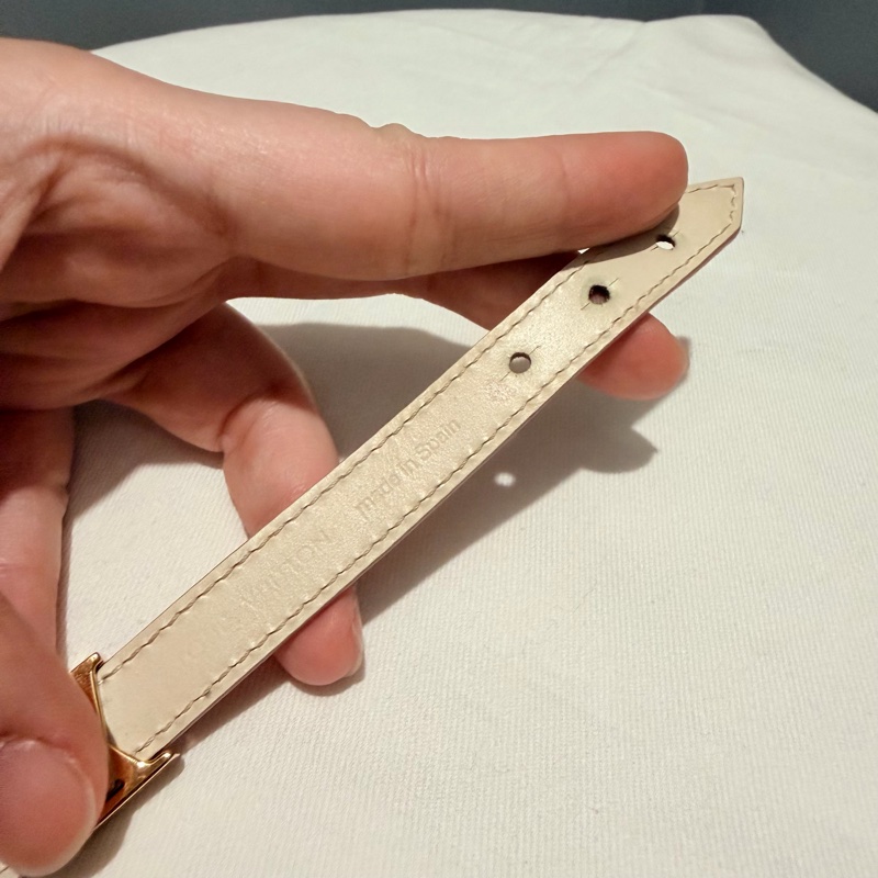 Louis Vuitton LV Iconic 皮革手環 粉 金 17-22