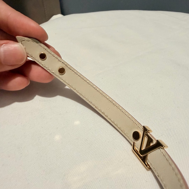 Louis Vuitton LV Iconic 皮革手環 粉 金 17-23