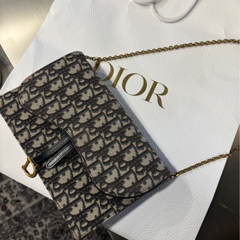 Dior Oblique 老花鏈條手拿包 肩背包 WOC