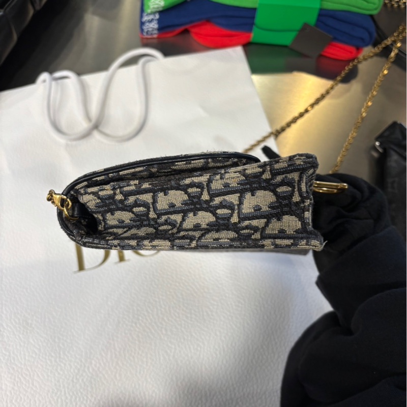 Dior Oblique 老花鏈條手拿包 肩背包 WOC-2