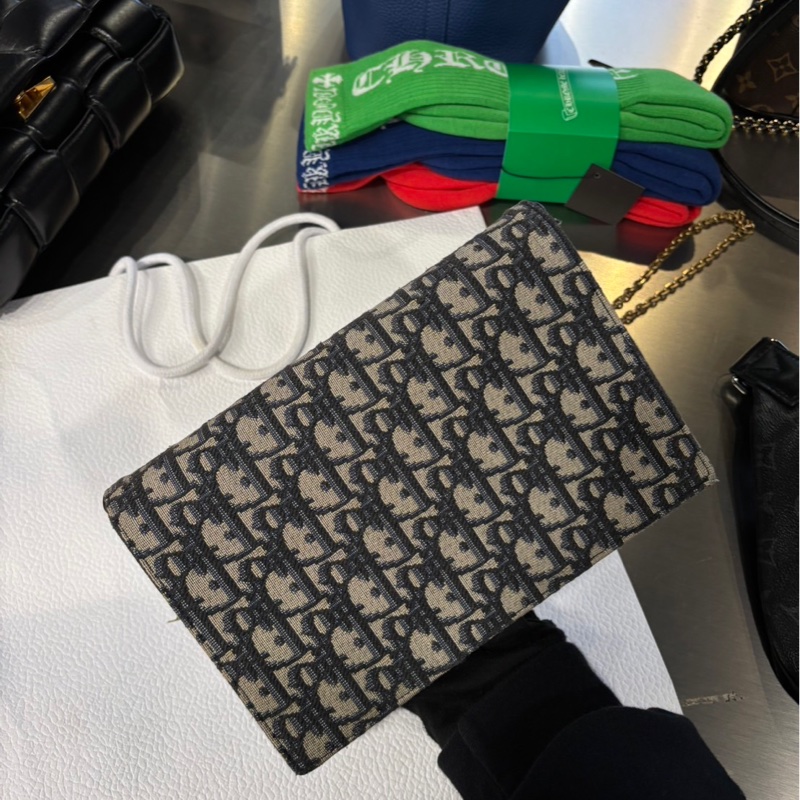 Dior Oblique 老花鏈條手拿包 肩背包 WOC-7