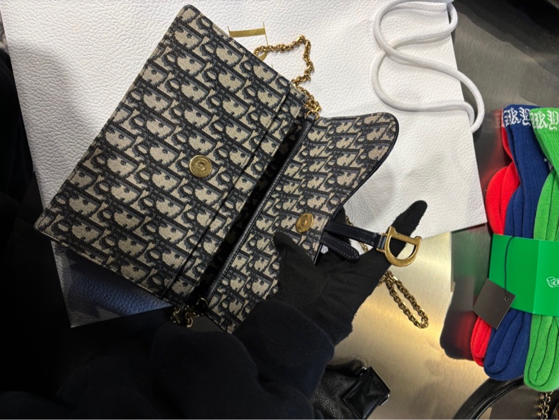 Dior Oblique 老花鏈條手拿包 肩背包 WOC-8