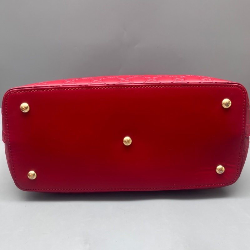 GUCCI 古馳 紅色壓花托特包 尺寸29*27 附件：肩帶-2