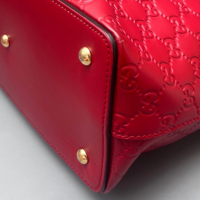 GUCCI 古馳 紅色壓花托特包 尺寸29*27 附件：肩帶-4