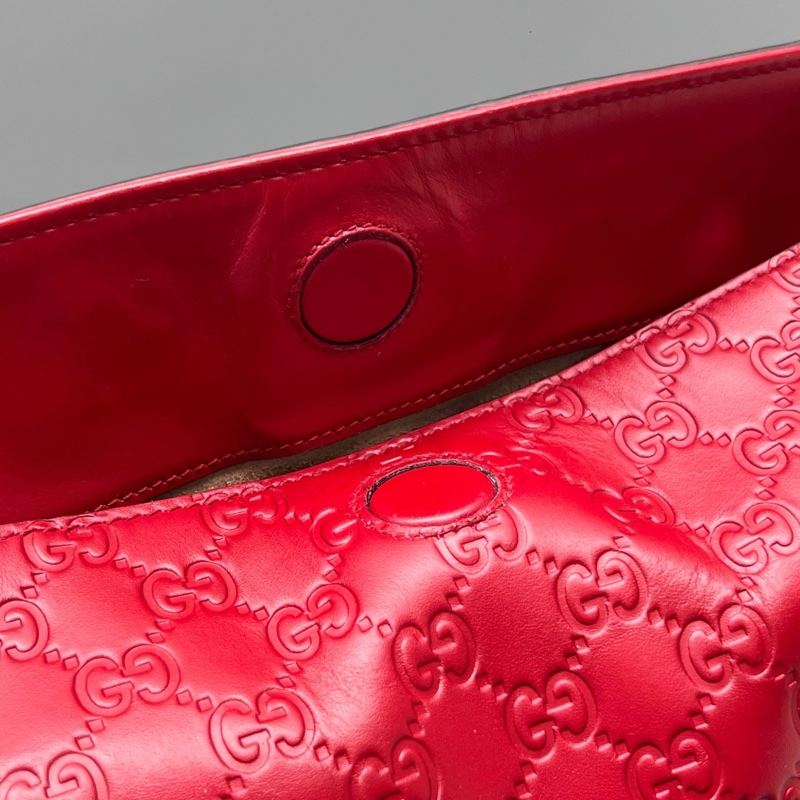 GUCCI 古馳 紅色壓花托特包 尺寸29*27 附件：肩帶-6