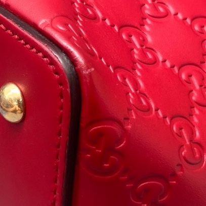 GUCCI 古馳 紅色壓花托特包 尺寸29*27 附件：肩帶-9
