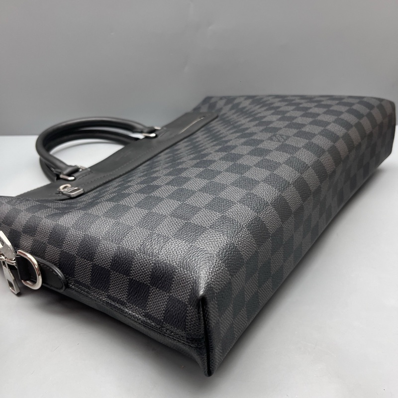 Louis Vuitton 路易威登 黑棋盤格公文包 尺寸37*28 附件：肩帶-3