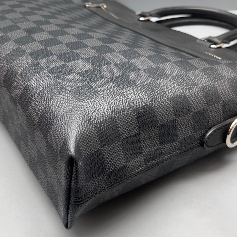 Louis Vuitton 路易威登 黑棋盤格公文包 尺寸37*28 附件：肩帶-4