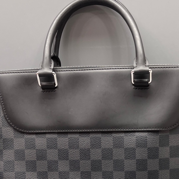 Louis Vuitton 路易威登 黑棋盤格公文包 尺寸37*28 附件：肩帶-8