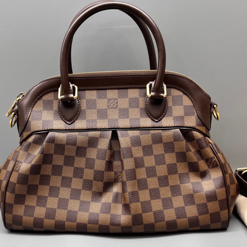 LouisVuitton路易威登 棕棋盤格葫蘆包 尺寸34*24 附件：肩帶+塵袋-0