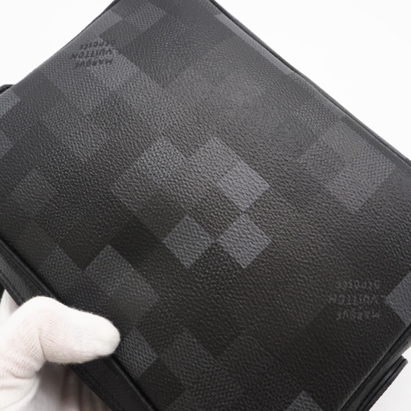 路易威登 Damouflage Nile Messenger M14988 單肩包，黑色/灰色塗層帆布皮革，男士-2