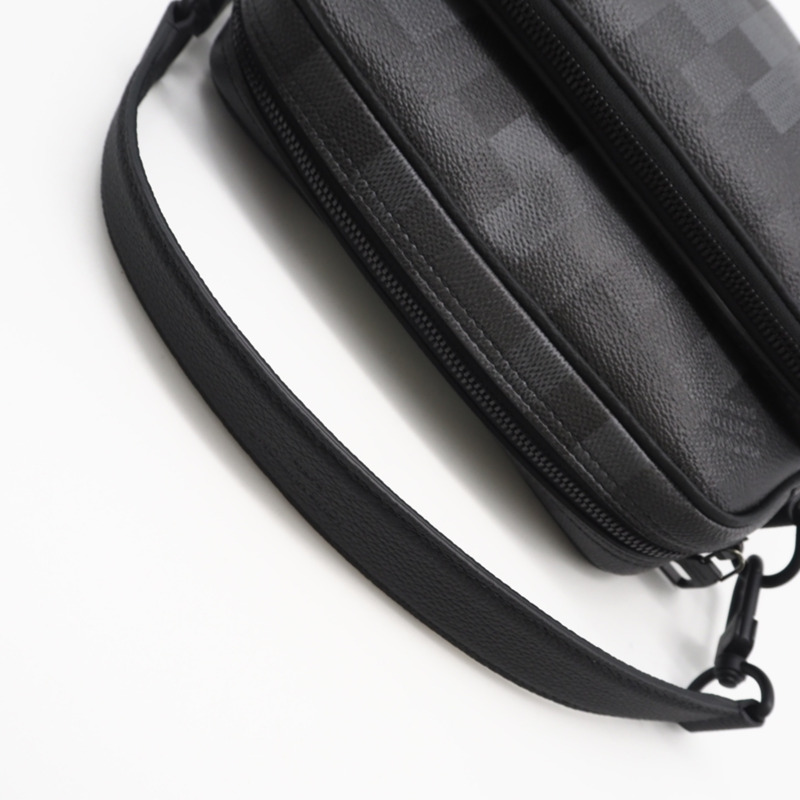 路易威登 Damouflage Nile Messenger M14988 單肩包，黑色/灰色塗層帆布皮革，男士-3