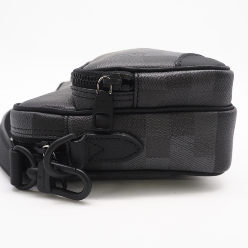 路易威登 Damouflage Nile Messenger M14988 單肩包，黑色/灰色塗層帆布皮革，男士-5