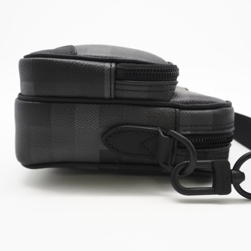 路易威登 Damouflage Nile Messenger M14988 單肩包，黑色/灰色塗層帆布皮革，男士-6