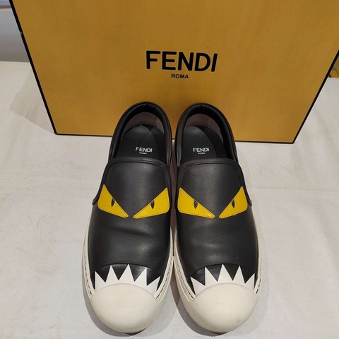 Fendi/芬迪 全皮小怪獸黃眼女士休閒鞋 尺碼：36 碼 附件：有盒
