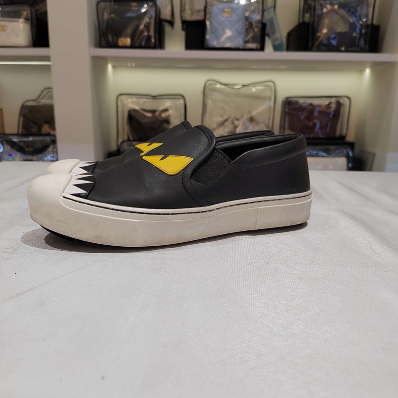 Fendi/芬迪 全皮小怪獸黃眼女士休閒鞋 尺碼：36 碼 附件：有盒-4