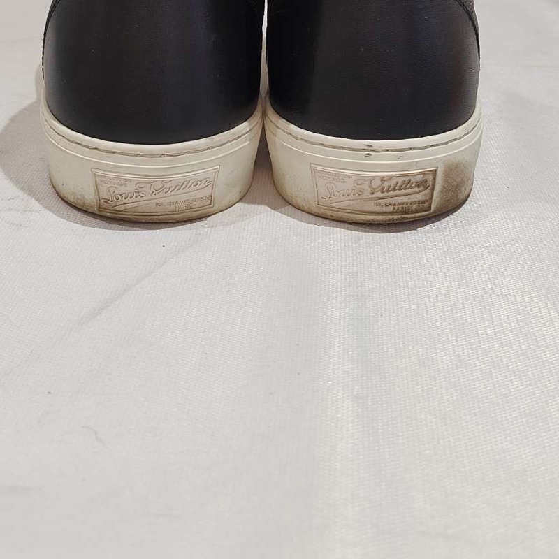 LouisVuitton路易威登 黑色棋盤格側Logo高幫板鞋，7碼半 🈚附件-7