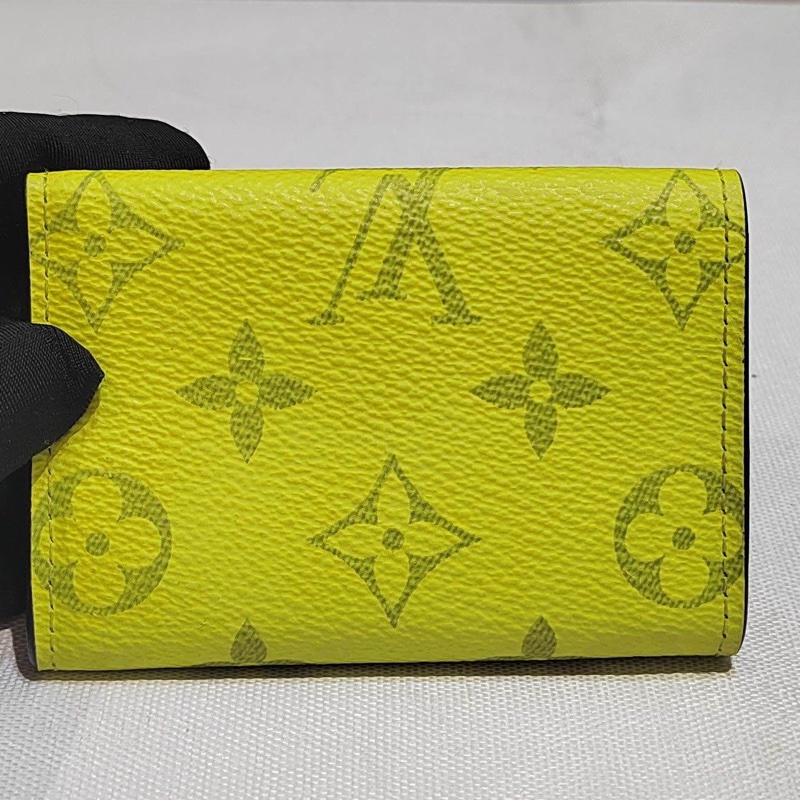 LV 路易威登 螢光黃老花短款錢包 Discovery系列 三折設計 錢包 卡包 尺寸10*6-2