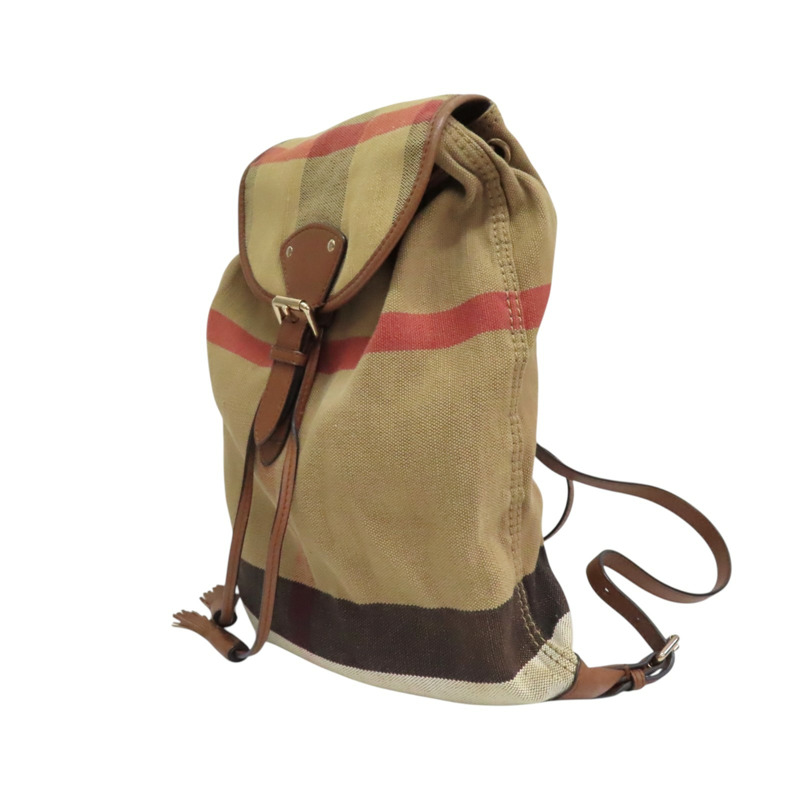格紋 帆布 後背包【BURBERRY 巴寶莉】 4012432-2