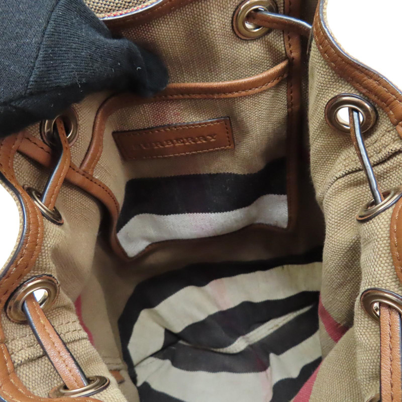 格紋 帆布 後背包【BURBERRY 巴寶莉】 4012432-5