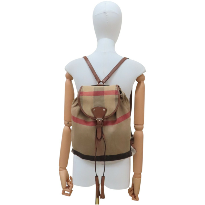 格紋 帆布 後背包【BURBERRY 巴寶莉】 4012432-9