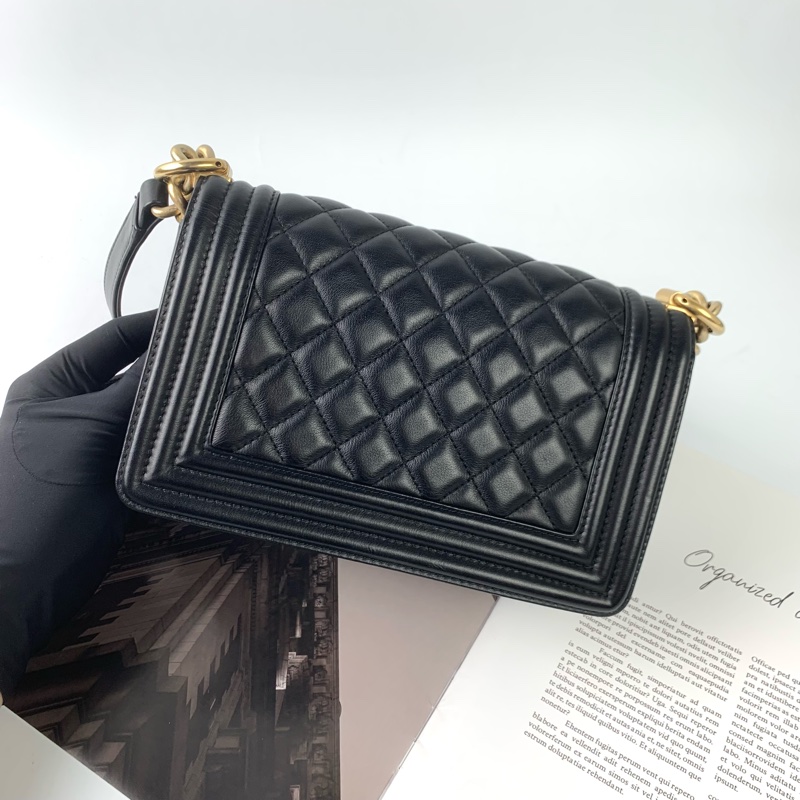 Chanel boy20牛皮黑金 🈶盒子/防塵袋/保卡-3