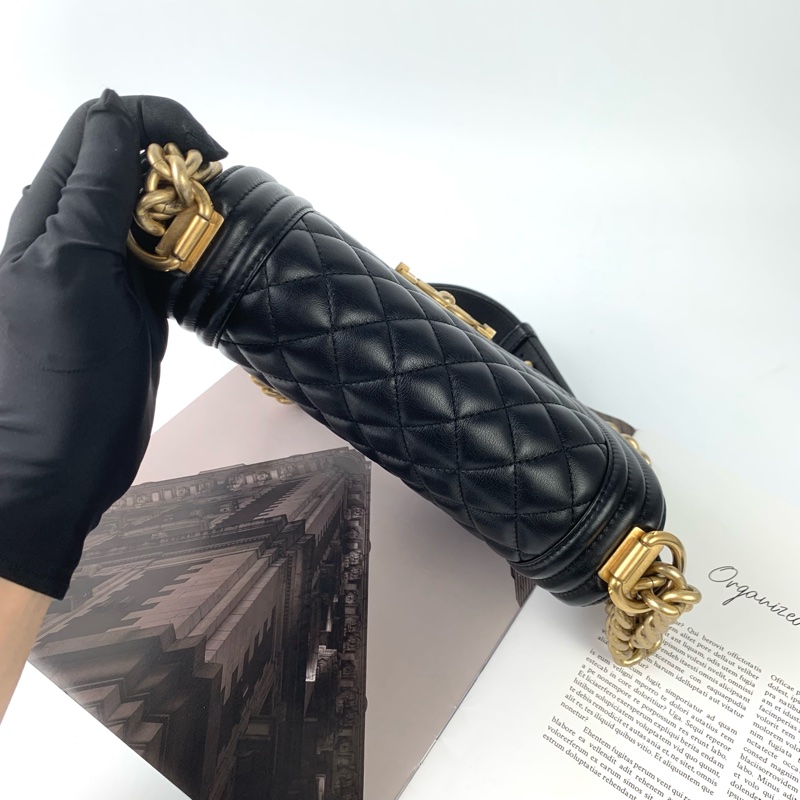 Chanel boy20牛皮黑金 🈶盒子/防塵袋/保卡-4